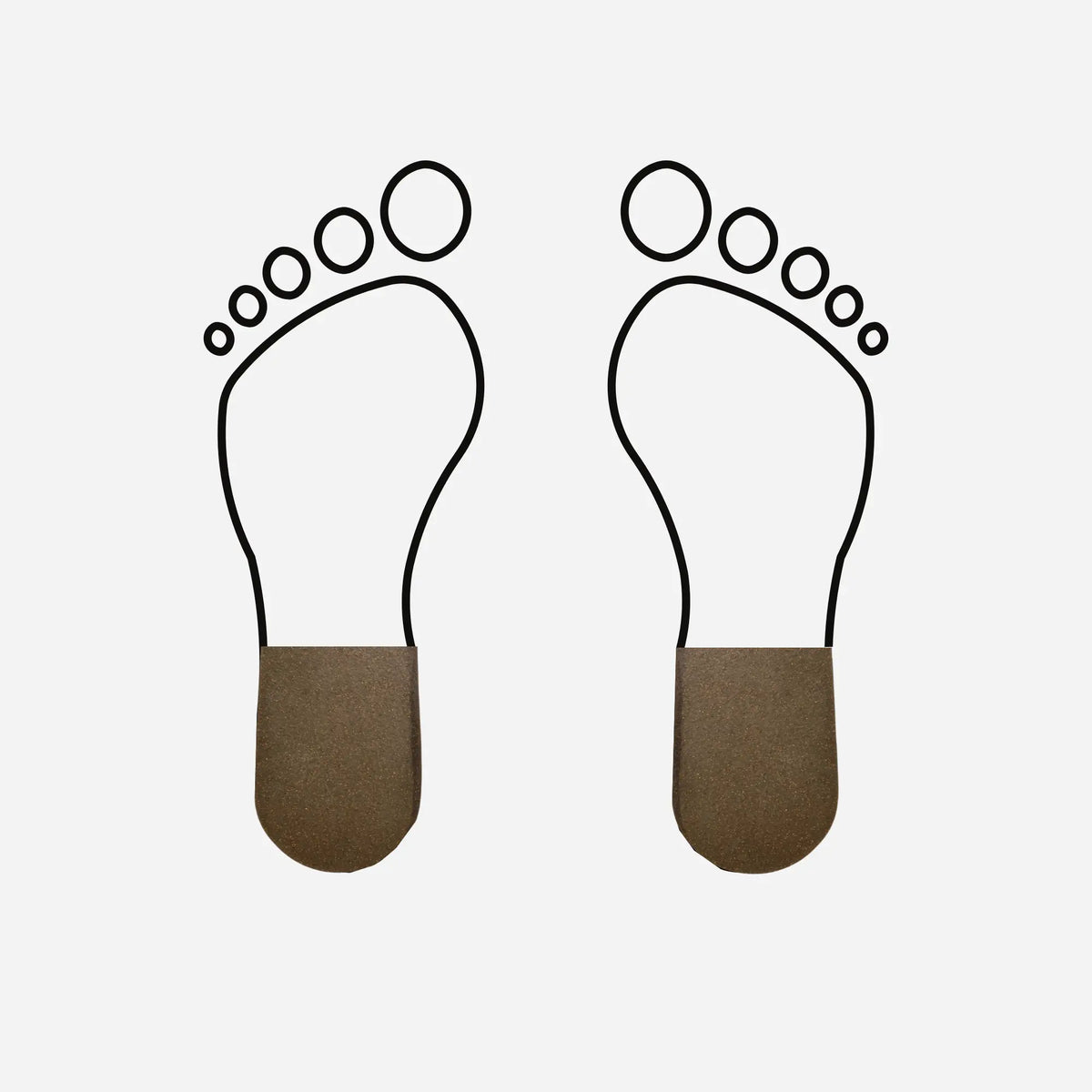 Long latex and sawdust heel cup - Shore 80-85 - 9 mm - 5 pairs - Brown