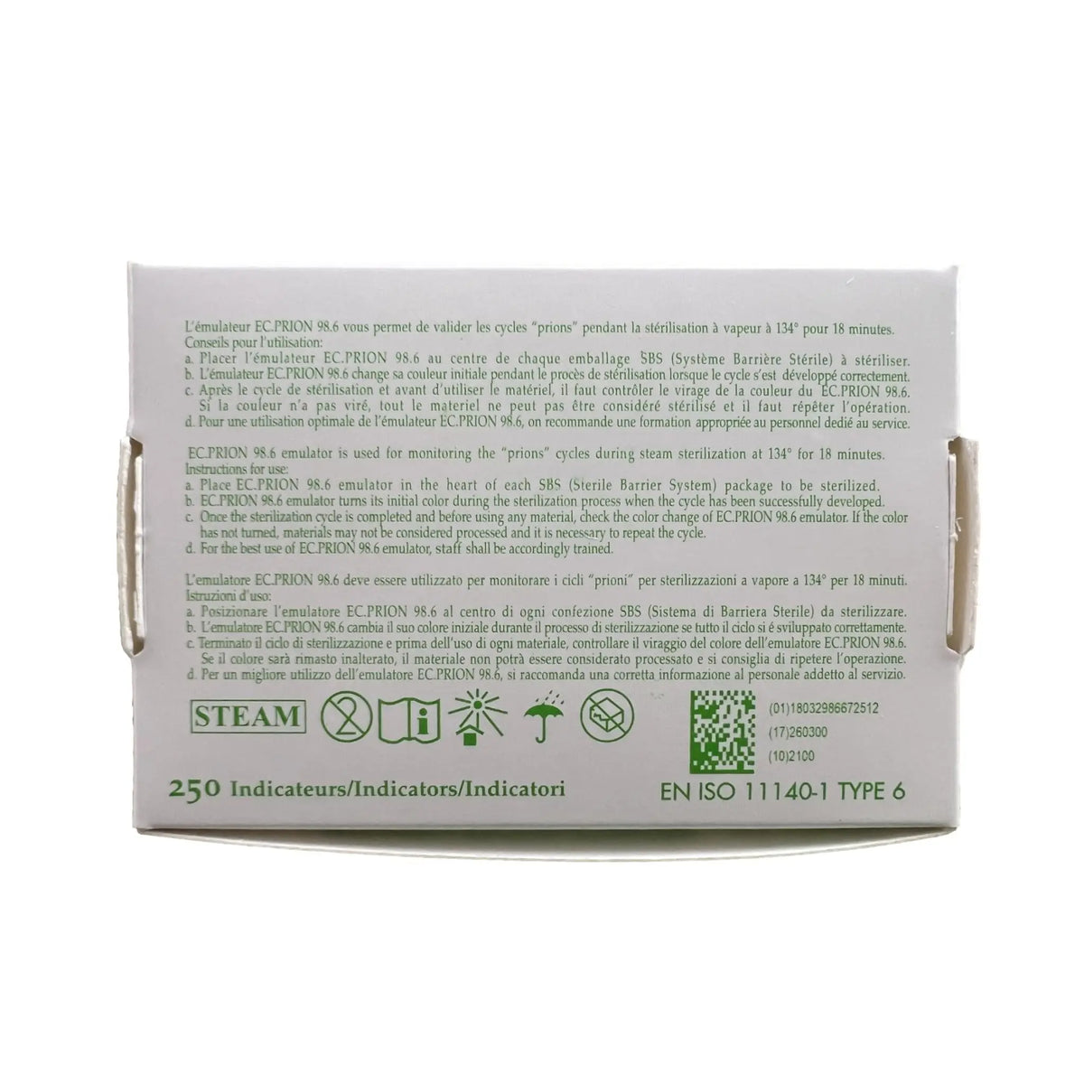 PRIONS sterilization tests - Box of 250 indicators - My Podology