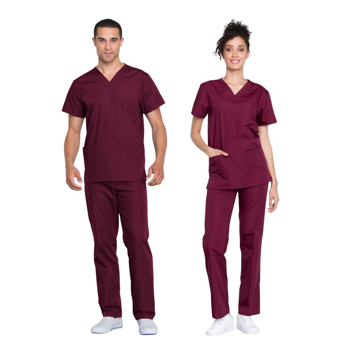 Toulouse - Medical Set - Tunic and Pants - Unisex - Cherokee Cherokee Authentic Workwear  Burgundy / 3XL