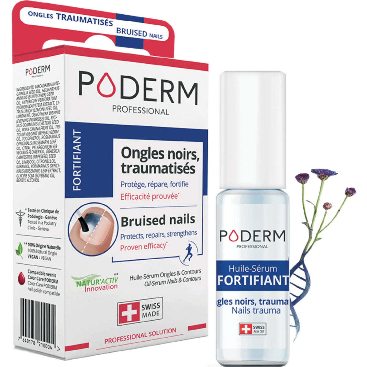 Serum Treatment Black, traumatized nails - 8ml - Fortifying - Poderm Professional - My Podologie