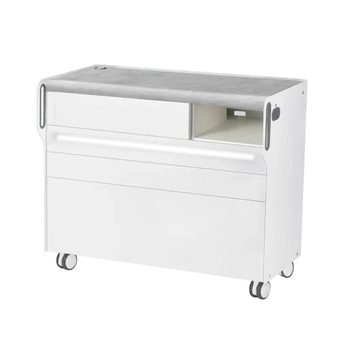 "Room Move" Podiatry Unit - Size L - Ruck Ruck Concrete-3-with-LED-micromotor-compartment-right
