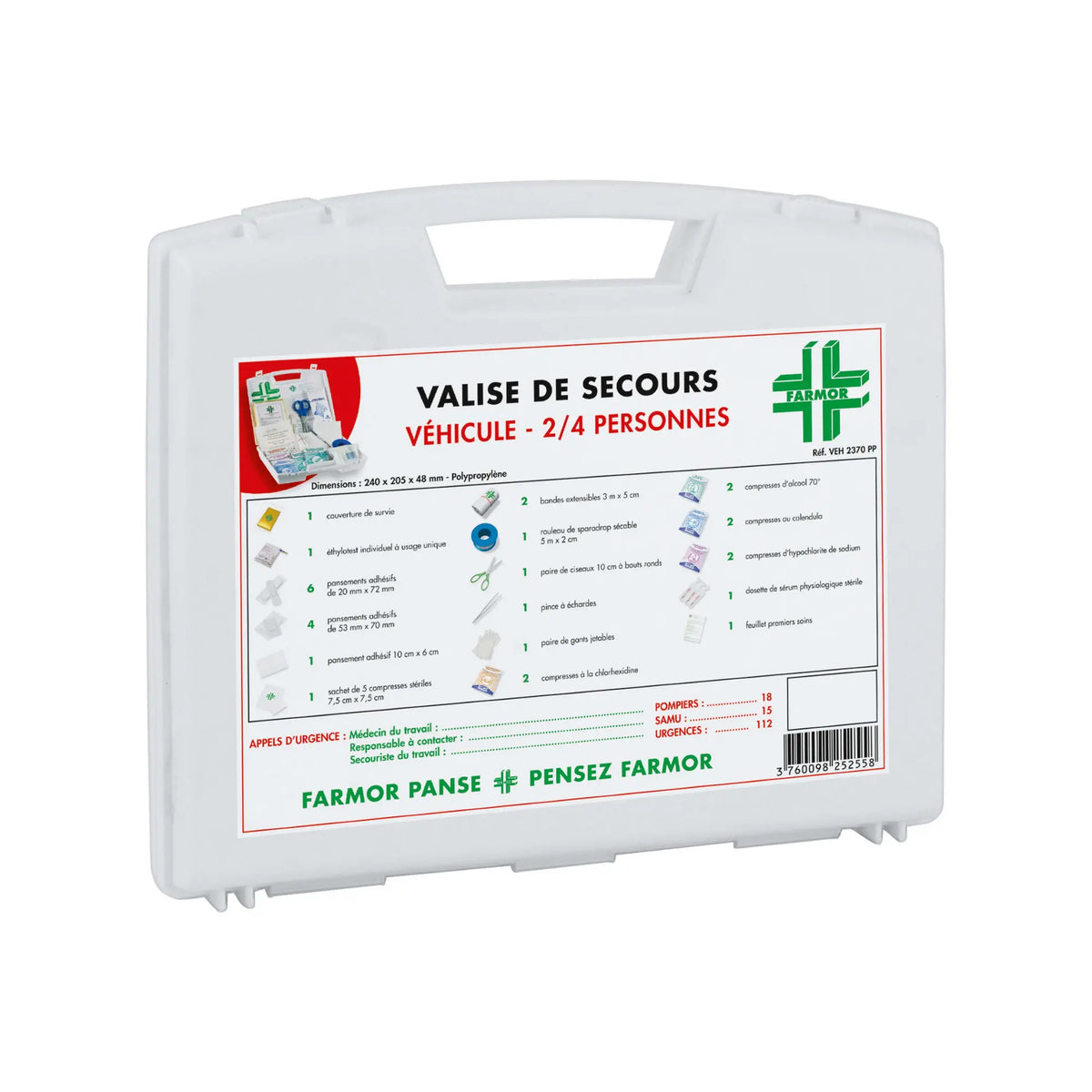 Vehicle emergency suitcase - 2 to 4 people - Farmor - My Podologie