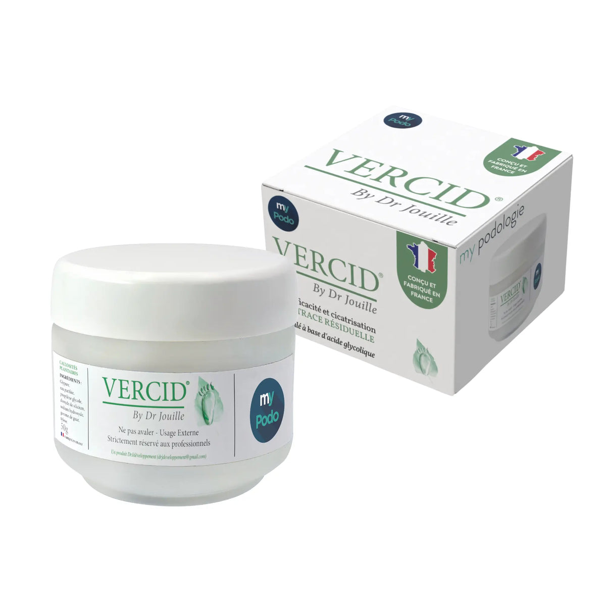 Vercid by Dr Jouille - Treatment of hyperkeratoses - 50 g jar Vercid by Dr Jouille 