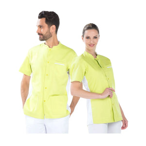 Victor - Short Sleeve Tunic - Unisex - 76 cm My Blouse  Sergé-Grany-White-T6-XXXL