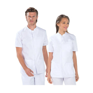 Victor - Short Sleeve Tunic - Unisex - 76 cm My Blouse Twill-White-T6-XXXL