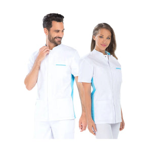 Victor - Short Sleeve Tunic - Unisex - 76 cm My Blouse Twill-White-Atoll-T6-XXXL