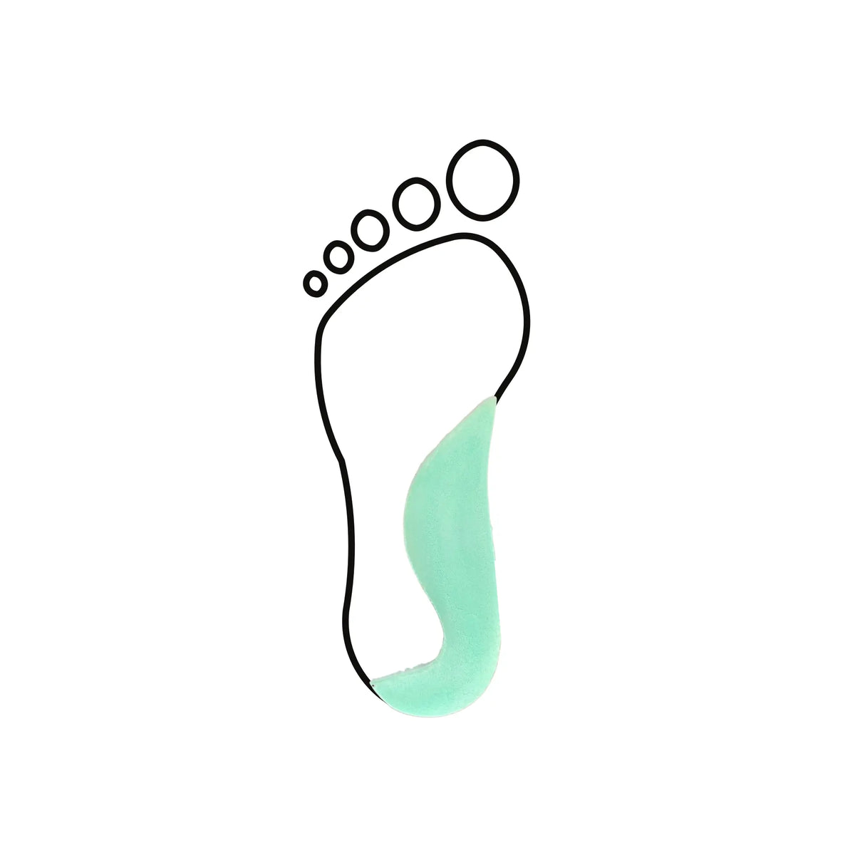 Internal arch with supinator corner in latex foam - Shore 25-35 - Green - My Podologie