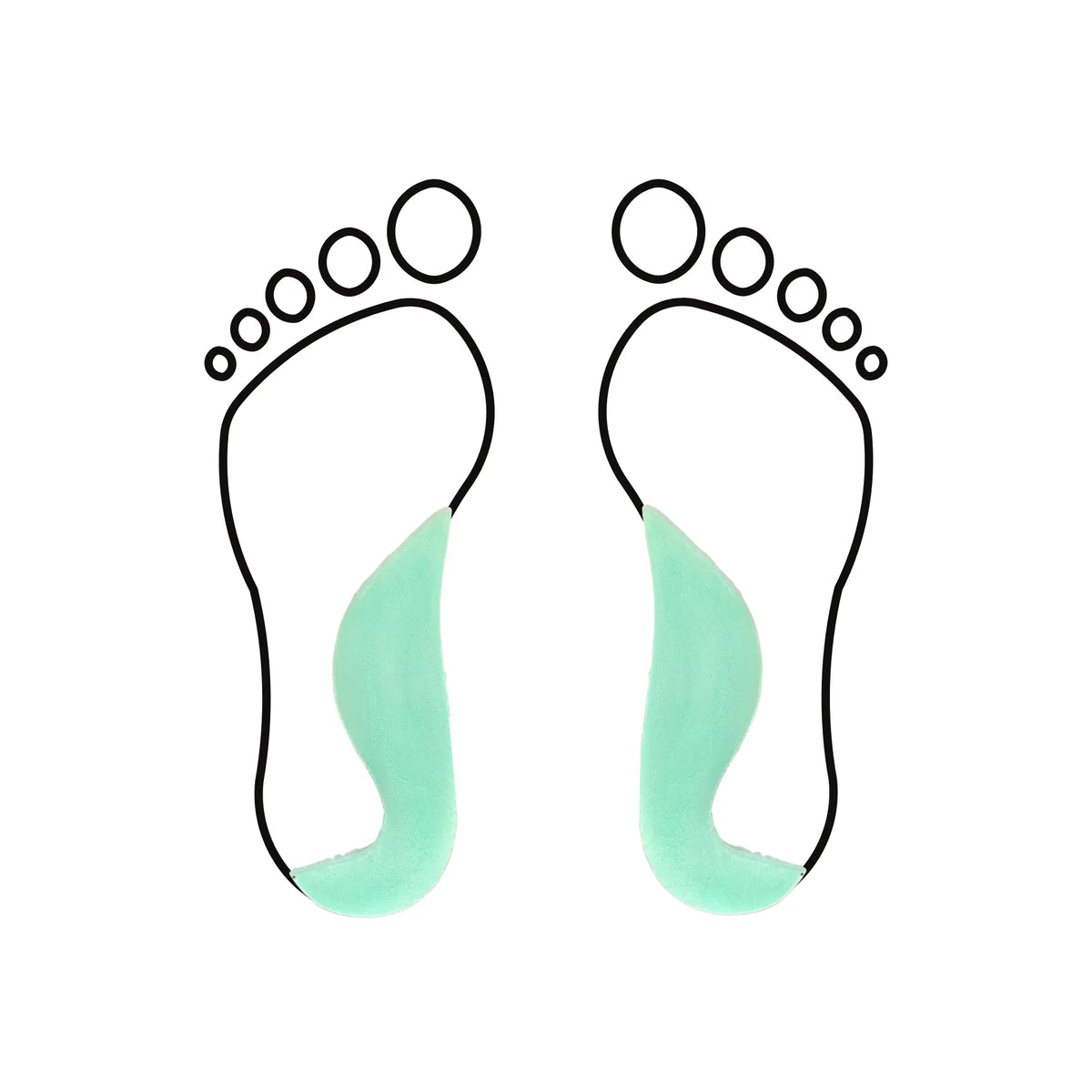 Internal arch with supinator corner in latex foam - Shore 25-35 - Green - My Podologie