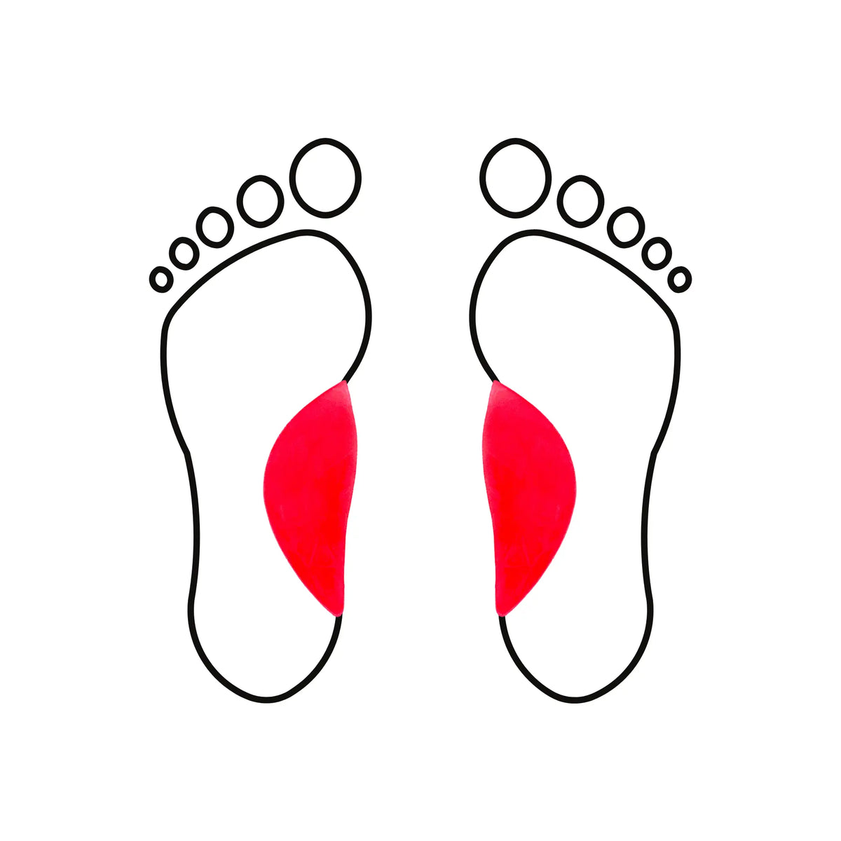 Internal vault in HCI latex foam - Shore 30-40 - Red - My Podologie