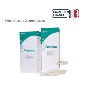 Sterile Non-woven Compress - 40g/m2 - Pouch of 2 compresses - Euromédis - My Podologie